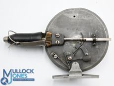 Rare Illingworth No.1 Patent casting reel, No.215, Oil Me Please stamped to backplate, ebonised