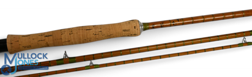 A fine Hardy Alnwick Crown Houghton Palakona split cane trout fly rod: 10ft 3pc, alloy uplocking - Image 3 of 3