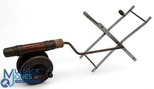 Period Farlows Co, London, Line Winder, with markings to brass handle, aluminium winder part
