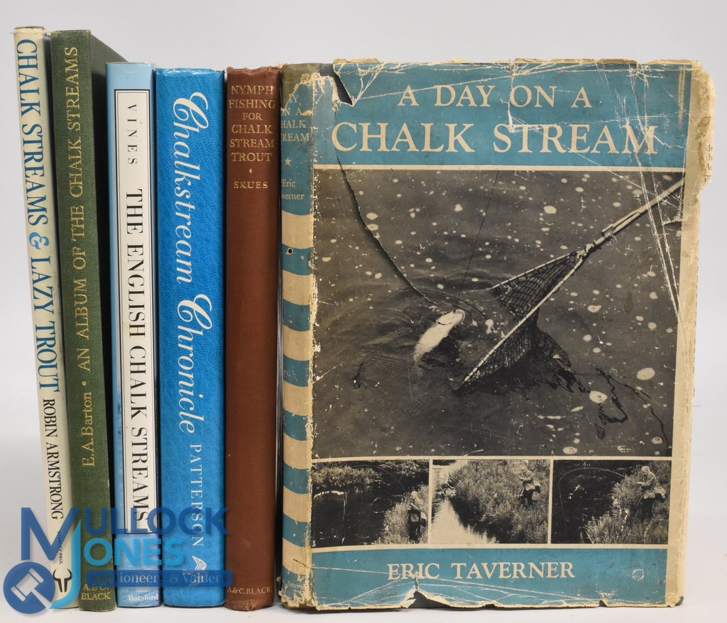 Six Chalk Stream Fishing Books to include A Day on a Chalk Stream 1954 Eric Taverner, Nymph