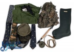 Fishing Accessories, a mixed lot of fishing items to include a telescopic Shakespeare rod with an