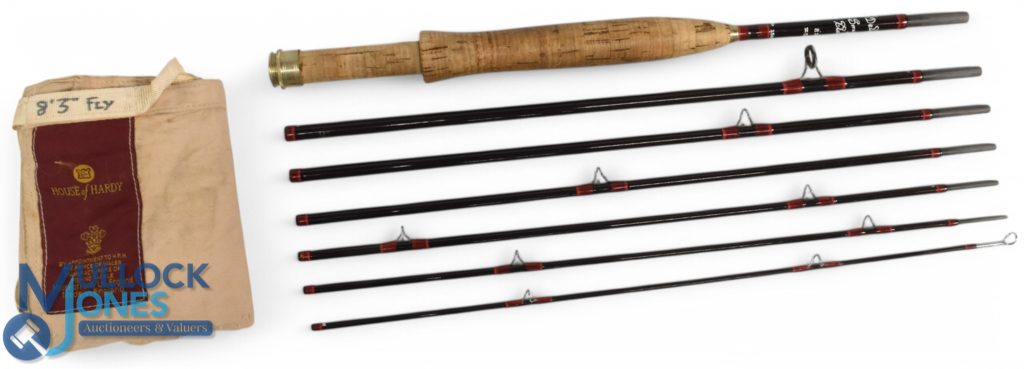 Hardy Alnwick Deluxe Smuggler Classic carbon travel fly rod: 8ft 2 ½" 7pc line 5#, brass sliding