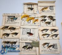 Selection of Hardy mid 20th century fully dressed Salmon Flies - features Torrish 2/0 x1, Black