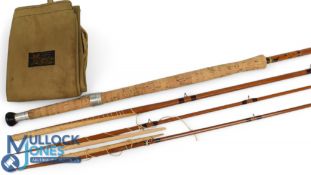 Sharpes Aberdeen impregnated cane spliced salmon fly rod 