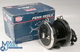 Penn 113HN Baja Special, 4/0 multiplier reel, black end plates, power handle, rod saddle clamp,