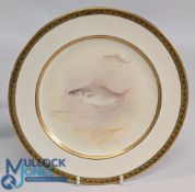 A Royal Doulton cabinet plate with finely painted decoration of Chub fish, signed G Wilson, 23cm -
