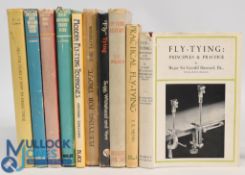 Ten hardback Fishing Flies & Fly-Tying Books - Fly-Tying Principles & Practice 1951 Sir Gerard