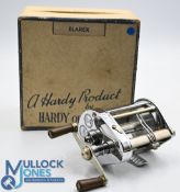 Hardy Elarex multiplier reel, with 3 embossed logos to end plate, fine little used condition, c/w