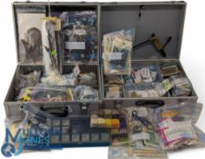 2x Aluminium fitted Fight Case with Fly-Tying Accessories, to include hooks, feathers, capes, flash,