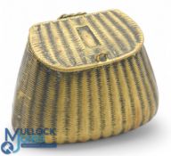 Early brass Vesta Wicker Creel base measures 2.5