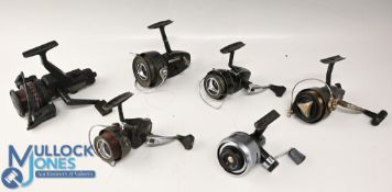 Abu Cardinal 664GT free runner reel, rear drag, an Abu 506 closed face reel, line release button not