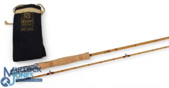 Sydney Jarvis Astwood Bank, Redditch, split cane trout fly rod, 8ft 2pc, alloy unlocking reel