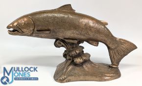 A Fine bronze model of a Salmon -After Brian Elton, c1979. Inscribed B Elton 1979 with 'WA'