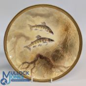 A Royal Doulton Painted Plate, decorated Parr fish, signed J Birbeckson, 24 cm diameter with David