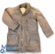 Vintage Gents Barbour Solway Zipper waxed jacket with green tartan lining, detachable Barbour