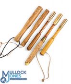 Fishing Priests - 5x various modern Fishing Priests of vary material and styles, built cane with