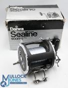 Daiwa Sealine 900H deep sea reel, one piece frame, star drag, free spool, ratchet, c/w rod saddle