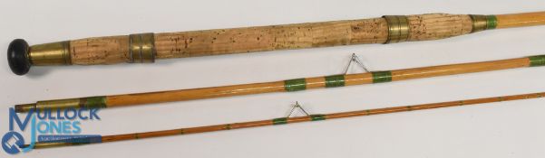 Allcock, Redditch 11ft 3-piece cane coarse fishing rod, whole cane butt/middle, split cane tip (6