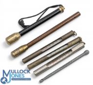 3x Hardy water thermometers in nickel and brass finish, a Hardy combined priest disgorger, a Hardy