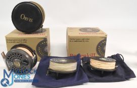Orvis USA Made in England Battenkill 7/8 disc alloy trout fly reel, with two spare spools, 3 3/8