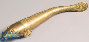 Vintage Medina pattern brass articulated fish 10