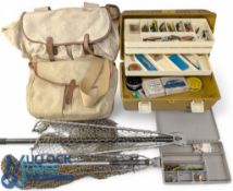 Fishing Accessories - pair of Hardy vintage alloy folding Salmon and Trout landing nets, a Hardy