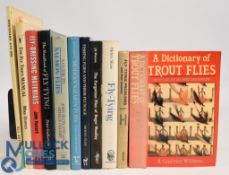 Eleven hardback Fishing Flies & Fly-Tying Books - A Dictionary of Trout Flies 1986 A Courtney
