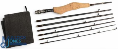 A fine Chris Ward Hampshire c2019 custom built Smuggler style carbon rod: 9ft 7pc line 5#, double
