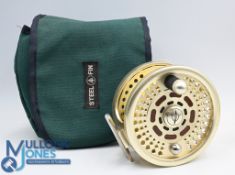 Vario 120 Steelfin Saltwater reel, number 0071 in champagne finish, rear drag adjuster counter