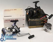 Shimano Aerlex XS 8000 long cast reel, skirted spool, as new in MOB, and a Shimano Carbomatic 6000-
