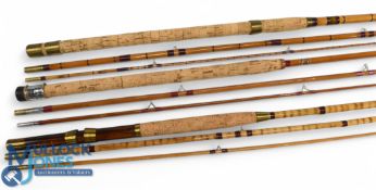 Jim Knight Rushden split cane float rod, 10ft 3pc, alloy sliding reel fittings, lined butt/tip stand