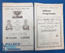 Two 1934-35 Rugby League Programmes: a Wigan V Leeds League Challenge Cup 12th May 1935 at Dalymount