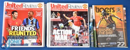 2007/08 Manchester Utd home match programmes nos. 1 - 15 including Sporting Lisbon (CL), Dynamo Kiev