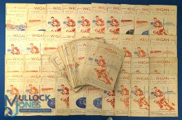 1950s Wigan Rugby League Home Programmes: a mixed collection of part years, from 1952-53 x (10),