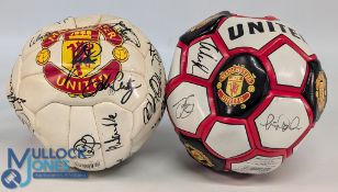 Two multi signed Manchester United Footballs - in need of some research, display well