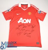 2010-2011 Manchester United Replica Football Nike Shirt, multi signed with 12 good former player's