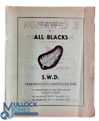 1970 NZ tour to S Africa Rugby Programme v South West Districts: 20pp green-covered