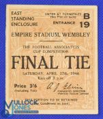 Ticket: 1946 FAC final match ticket 27 April 1946 colour brown; good. (1)