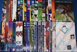 England international home match programmes 1990 - 1999 (51) + 2007 v Brazil, Israel, Germany;