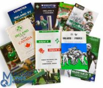 1975-2019 Ireland 'A', 'B', Regional & Age Group Rugby Programmes (10): Wide variety of issues v