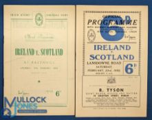 Ireland v Scotland Rugby Programmes (2): Substantial issues from Dublin in 1952 and Ravenhill,