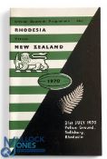 Scarce 1970 NZ tour to S Africa Rugby Programme v Rhodesia: Splendid, compact, harder-to-find 32pp