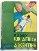 Rare 1932 Combined Argentine Clubs v S Africa Rugby Programme: Very modern & stylish in appearance &