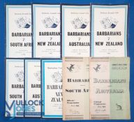 1947-70 Barbarians v Major Tourists Rugby Programmes (9): Great selection, v Australia 1947, 1958