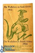 1953 Desirable Coca-Cola Rugby Itinerary for the Wallabies' SA Tour: Well sought-after, the