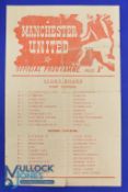 1949/50 Manchester Utd reserves v Everton Central League match programme, single sheet; slight tear,