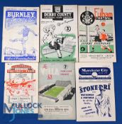 1951/52 Manchester Utd championship season away match programmes v Burnley, Derby County, Fulham,