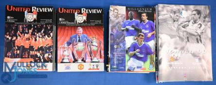 1999/2000 Manchester Utd complete league season home match programmes nos 1-26; almost complete