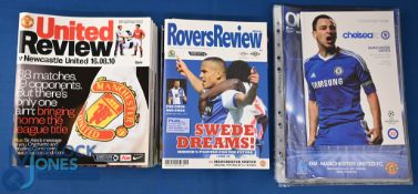 2010/11 Manchester Utd home match programmes nos 1 - 15 including Rangers (CL), Bursaspor (CL),