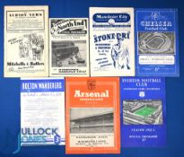 1952/53 Manchester Utd away match programmes v WBA (tc), Preston NE, Manchester City (tc),